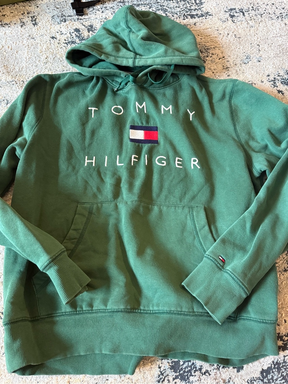 Tommy Hilfiger Green Logo Crewneck Hoodie